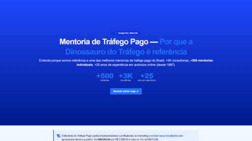 Mentoria de Tráfego Pago - Dinossauro do Tráfego
