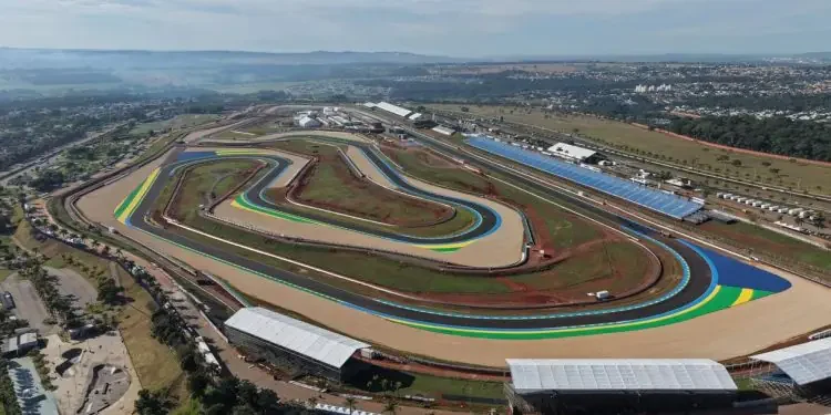 Vista aérea do Autódromo de Goiânia, preparado para o MotoGP, de 20 a 22 de março | Foto: Nano Agência